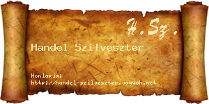 Handel Szilveszter névjegykártya